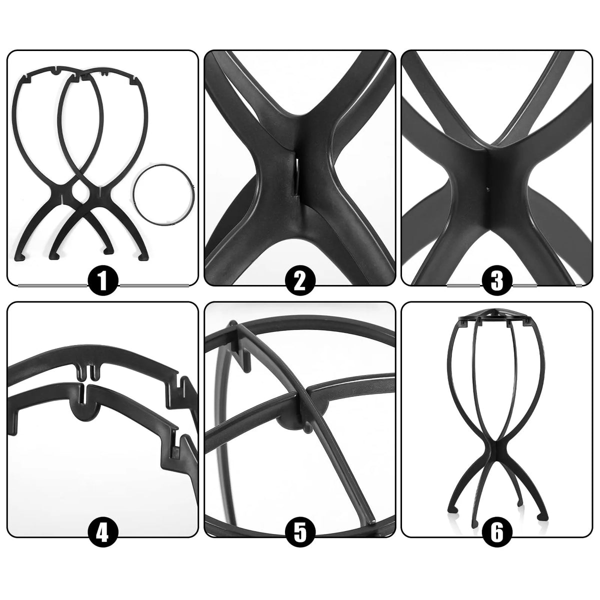Portable Adjustable Folding Wig Stand for Styling and Display