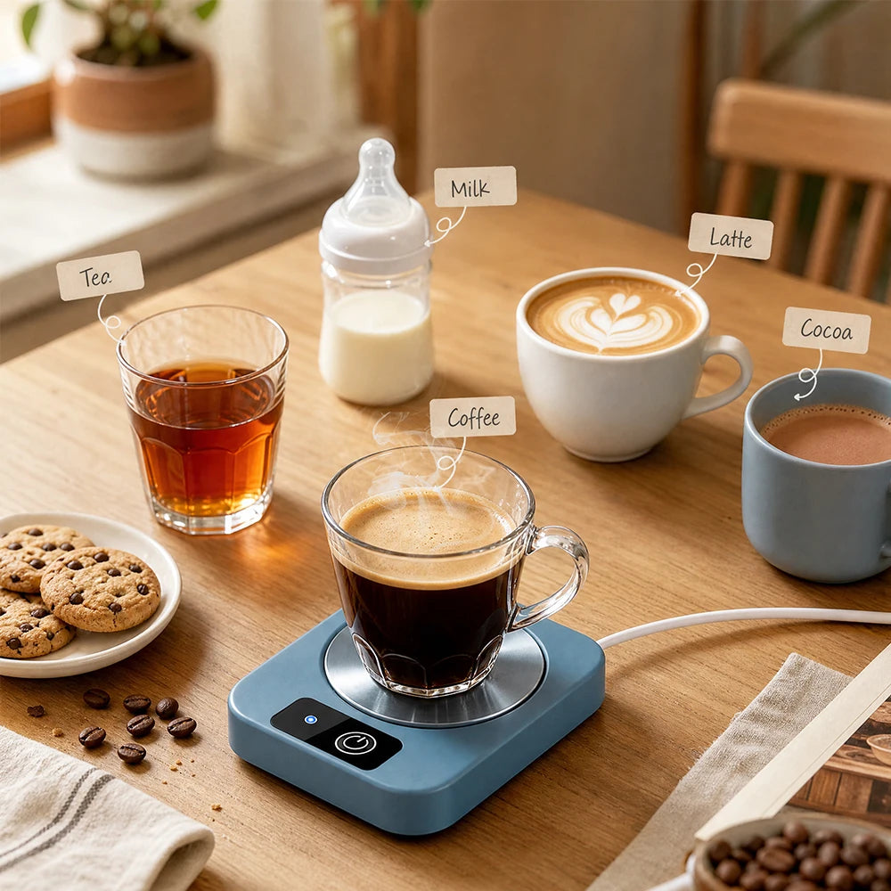 Electric Mug Warmer Coaster for Home and Office Hot Beverage Heating - 3