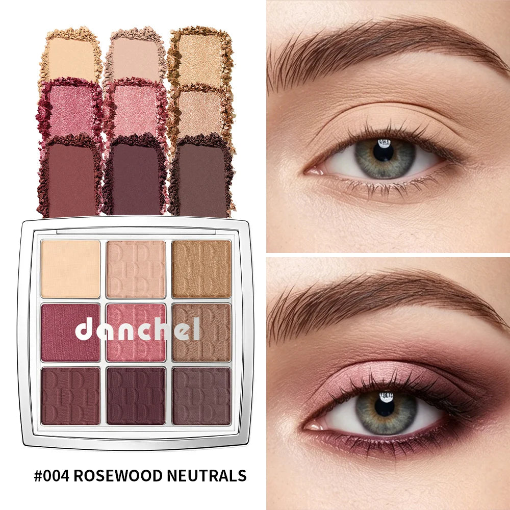 9-Color Professional Eyeshadow Palette with Blending Brush