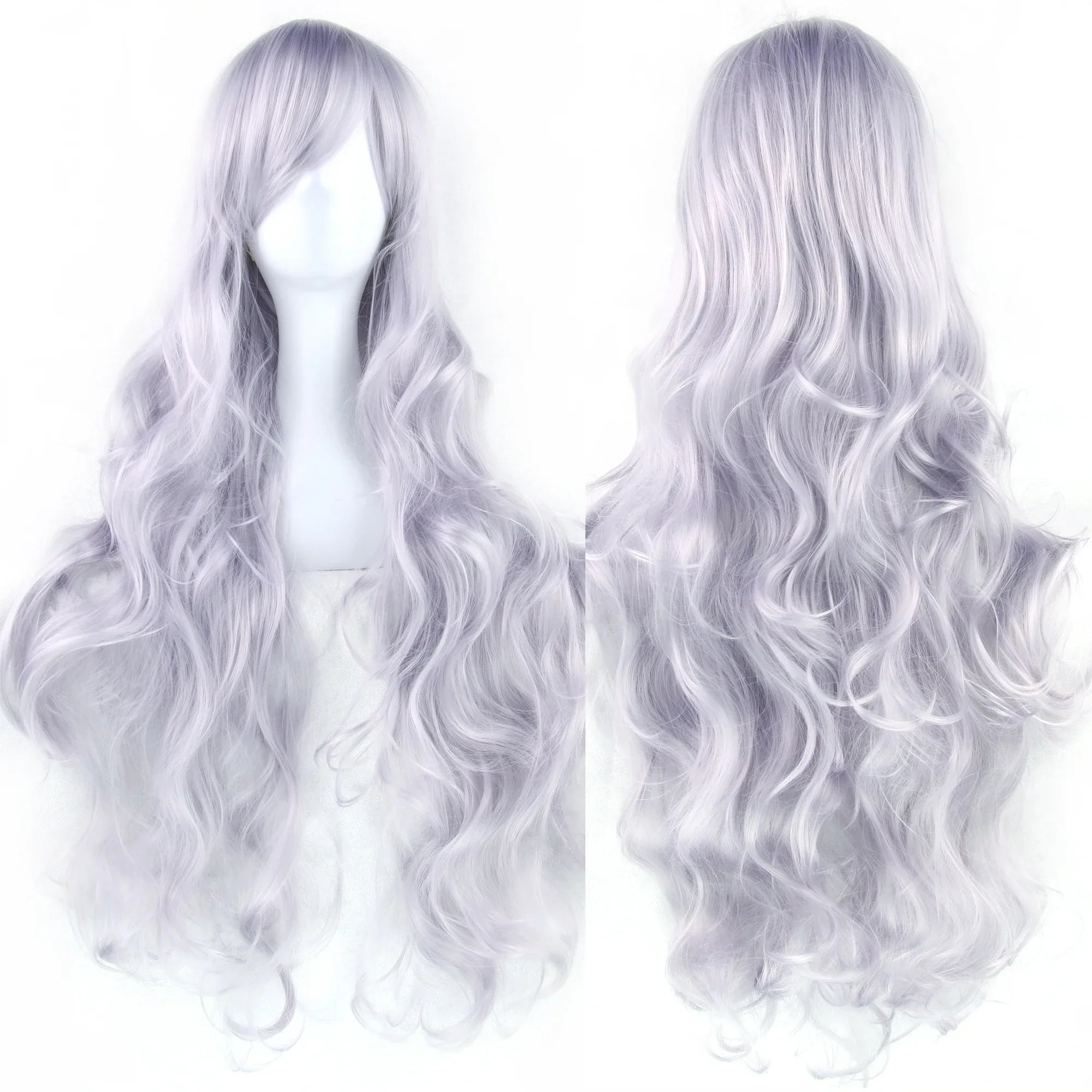 Long Curly Heat-Resistant Synthetic Cosplay Wig for Costume Parties - 37