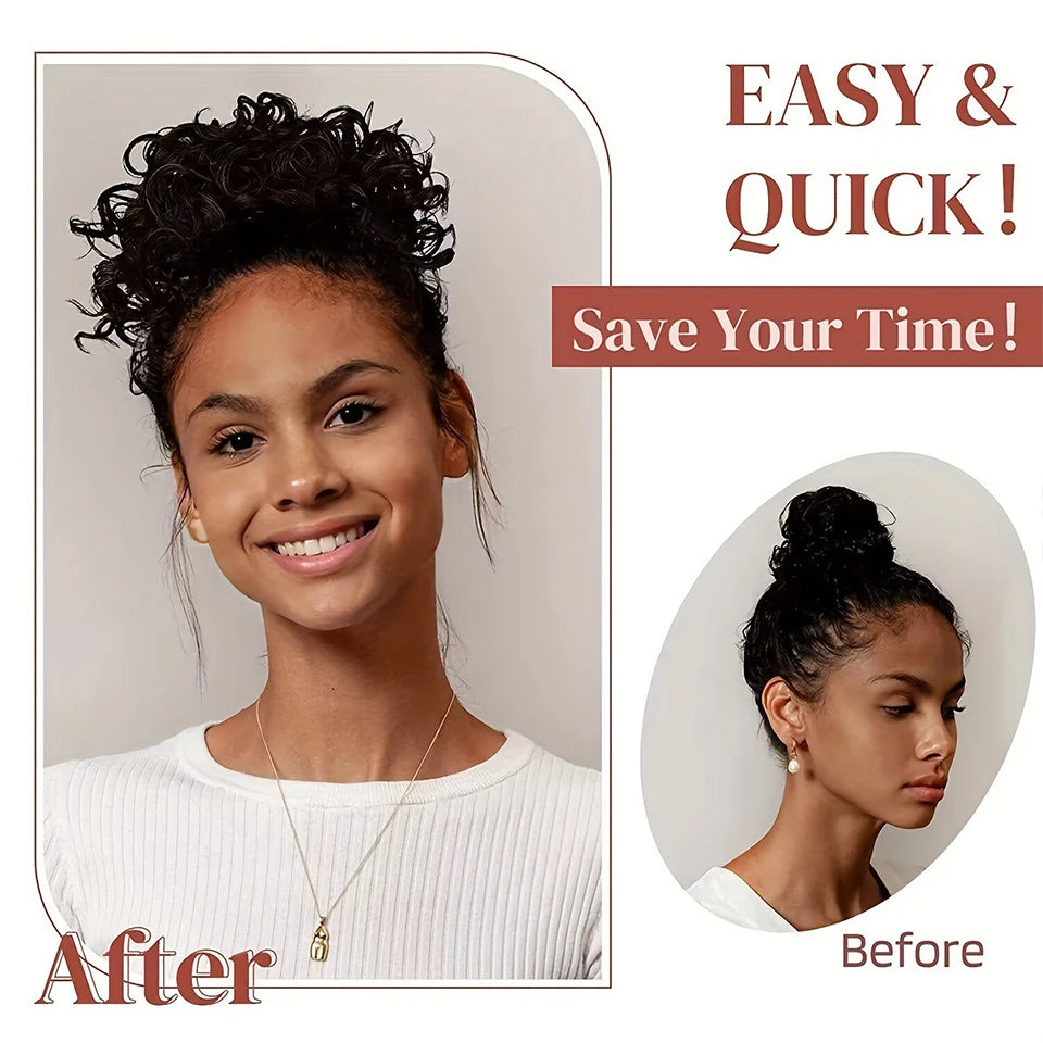 Curly Messy Bun Hair Extension with Drawstring for Instant Volume - 9