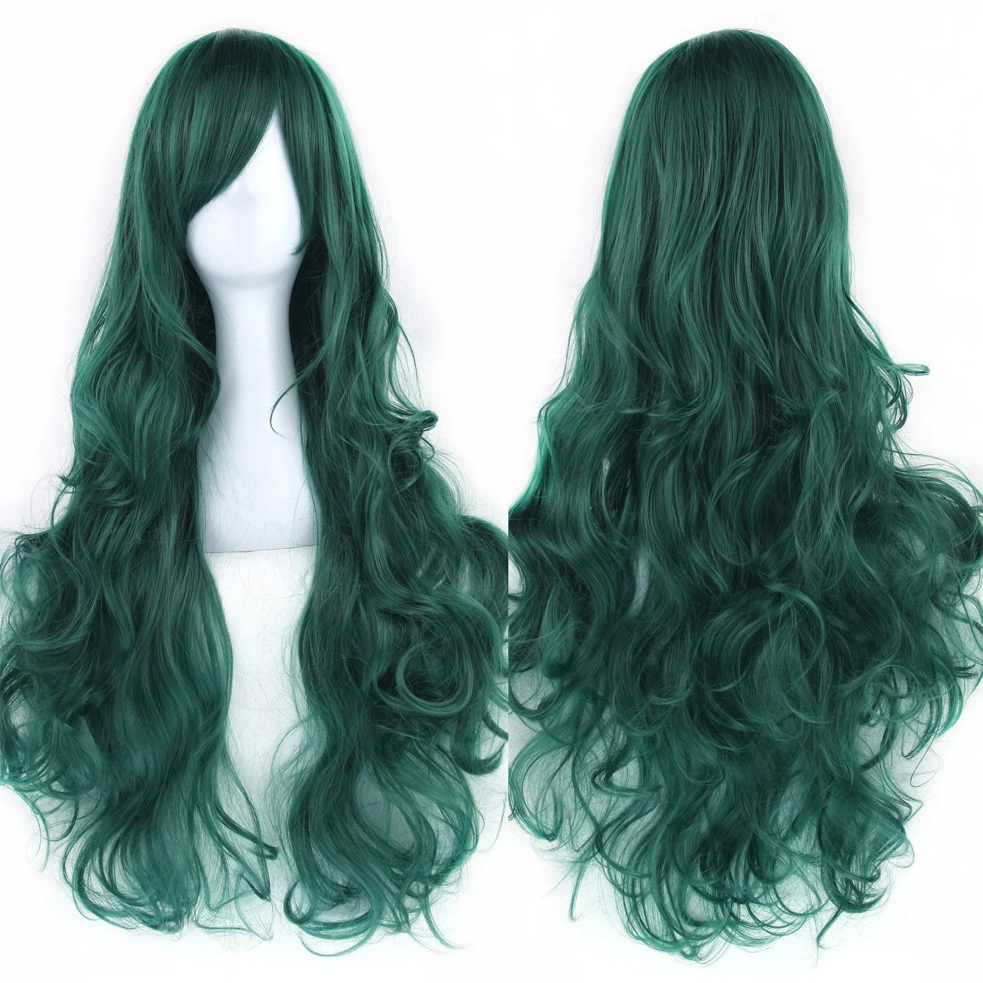 Long Curly Heat-Resistant Synthetic Cosplay Wig for Costume Parties - 30