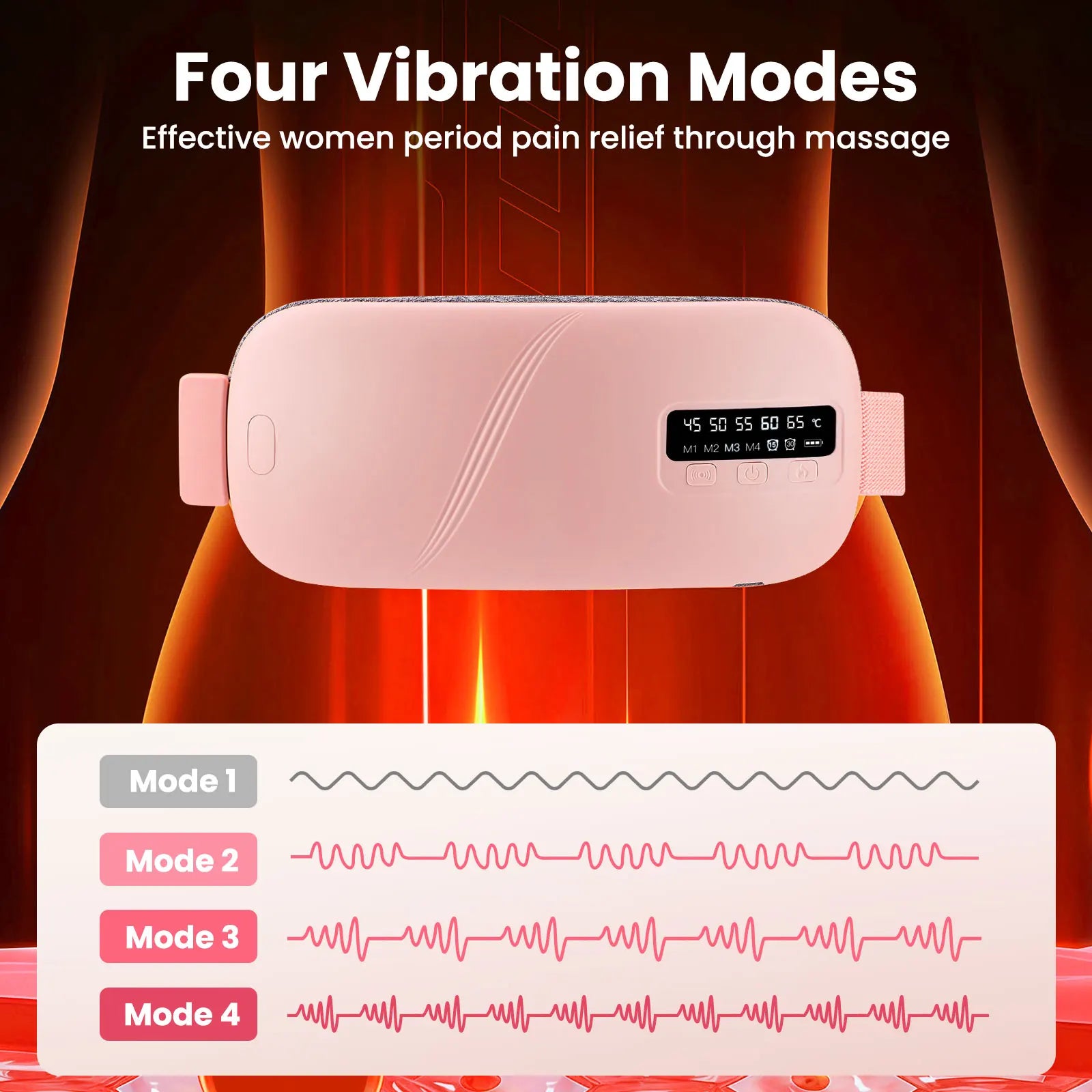 Portable Cordless Heating Pad with Vibration Massage for Period Cramps - 11