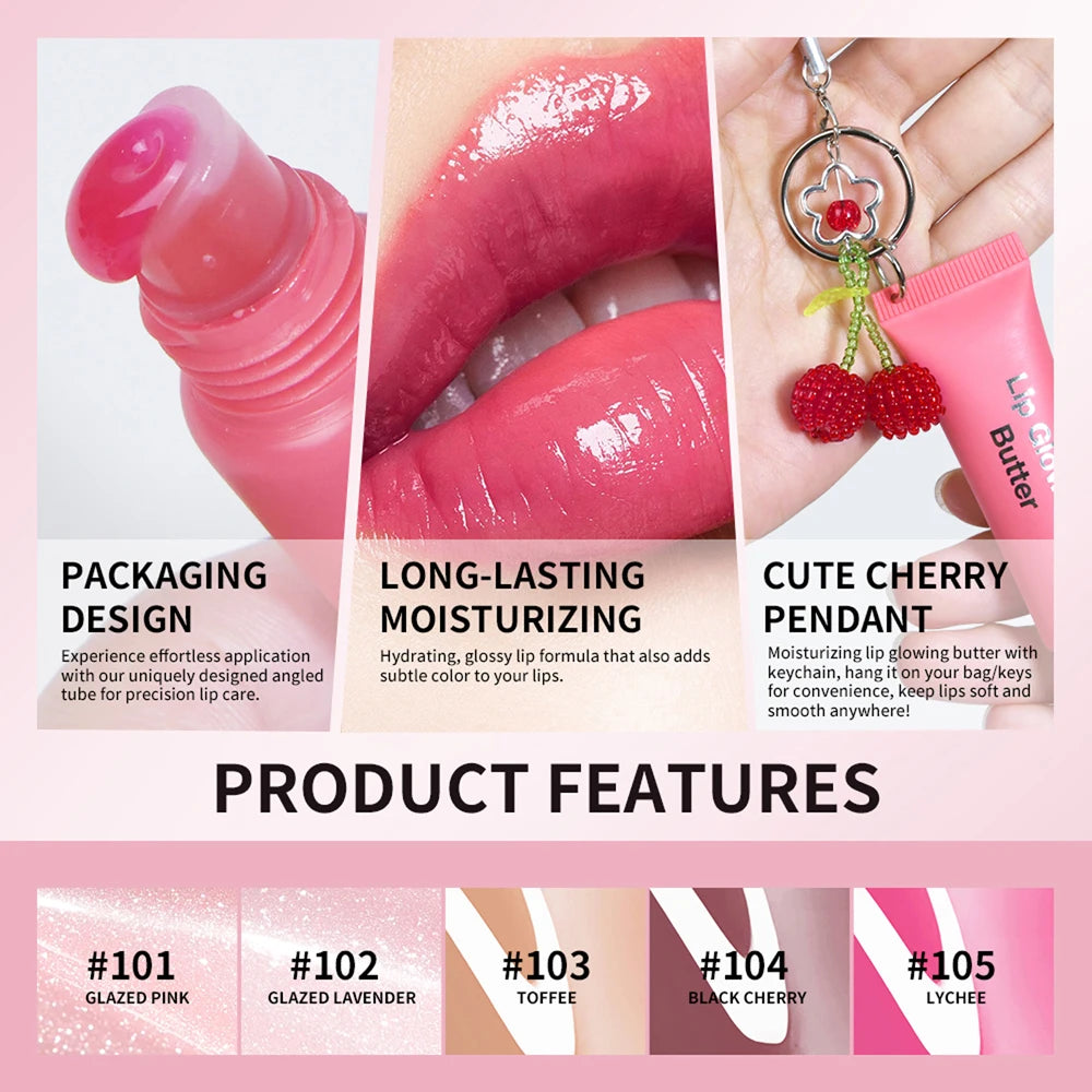 Hydrating Lip Gloss with Keychain for Long-Lasting Moisture and Shine