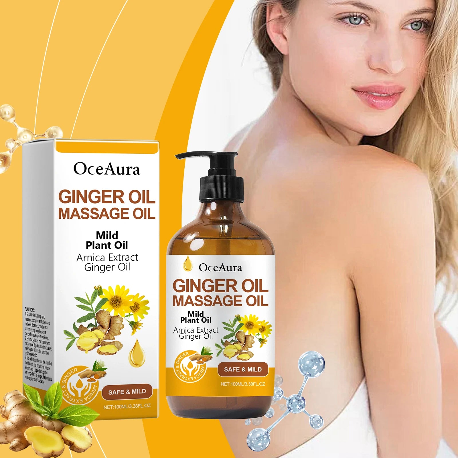 Ginger Essential Massage Oil for Muscle Relief and Skin Nourishment - 9