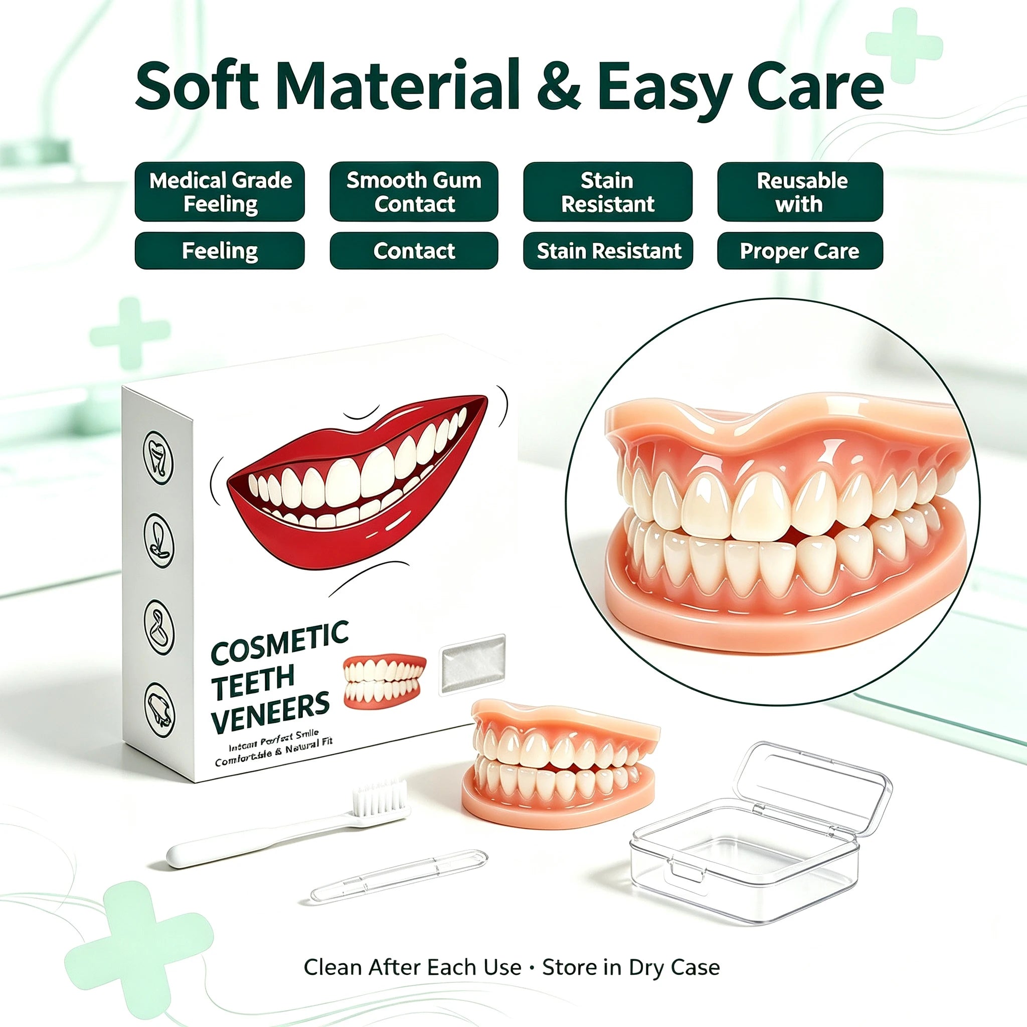 Comfortable Silicone Denture Set for Daily Oral Care and Confidence - 3