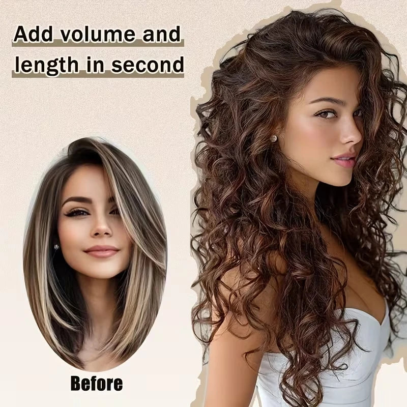 18-Inch Invisible Wire Wavy Hair Extensions for Full Volume