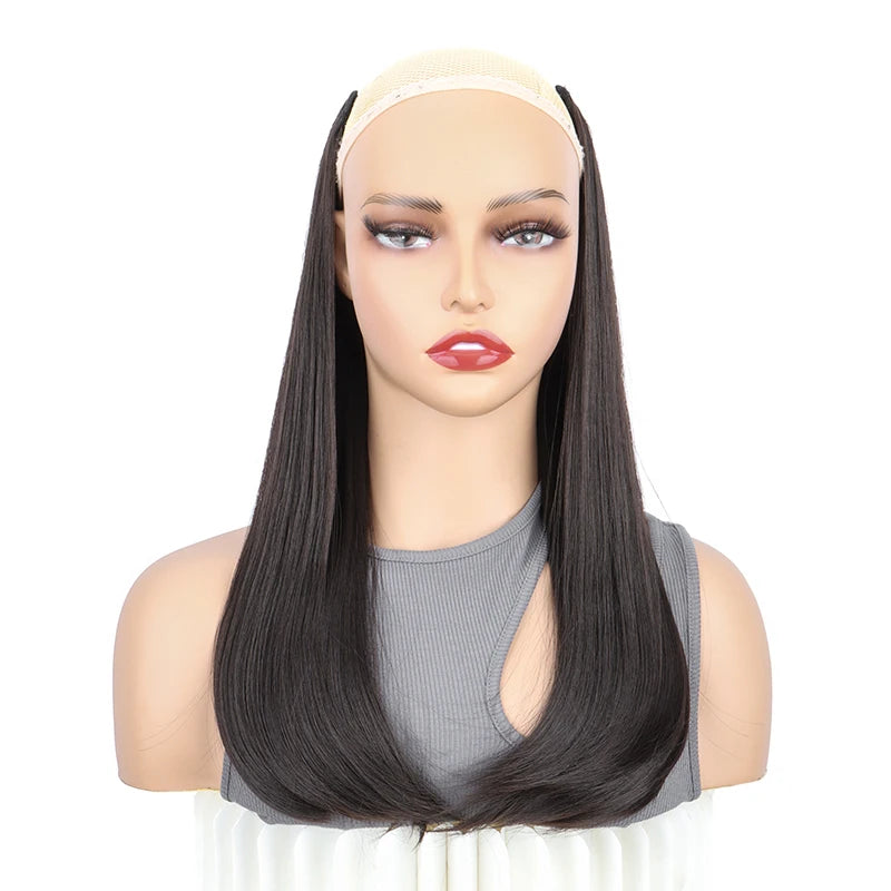 18-Inch Straight V-Shaped Clip-In Hair Extension for Women - 9