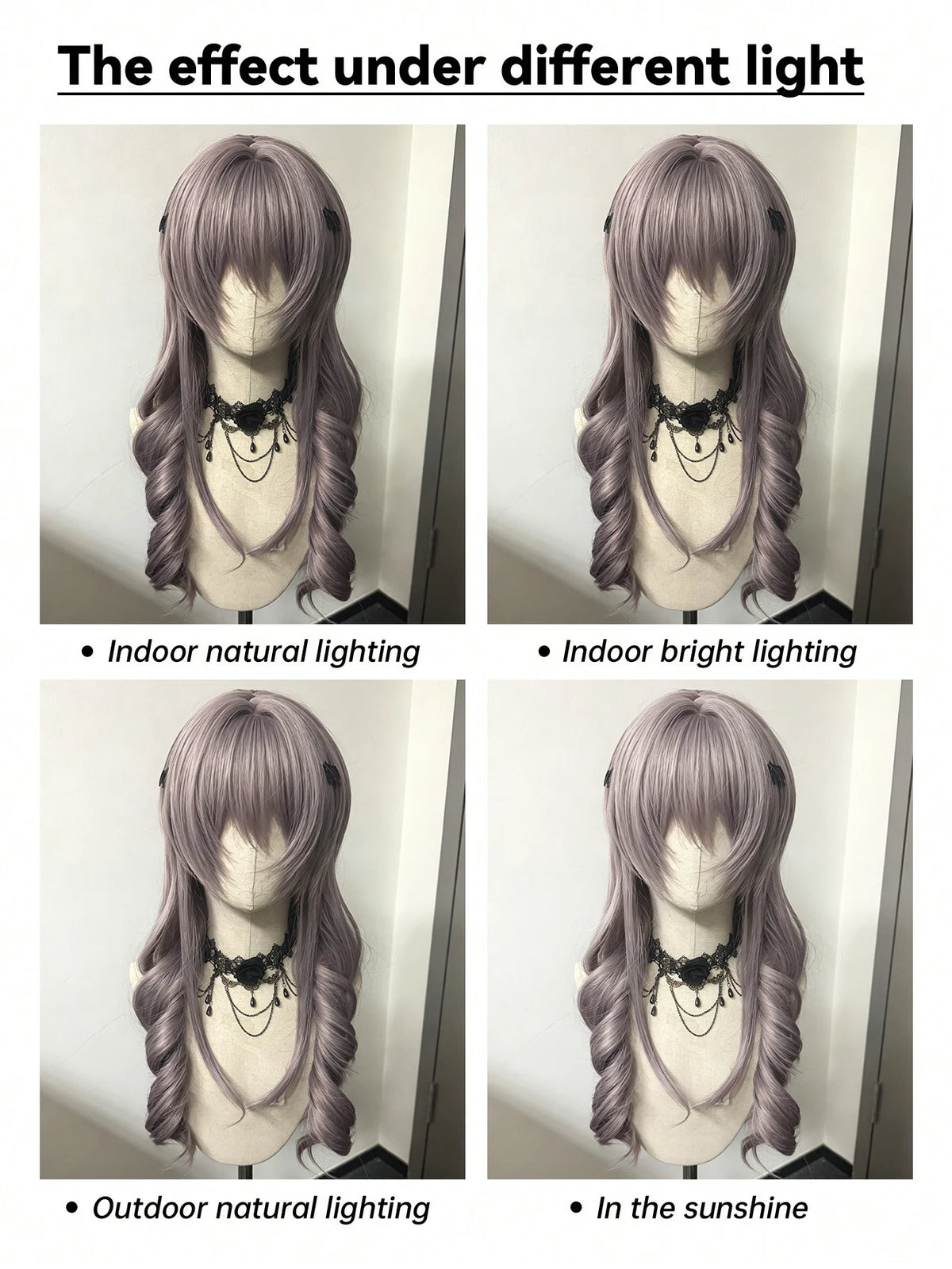 Long Curly Wavy Lolita Cosplay Wig with Ponytails for Halloween Events