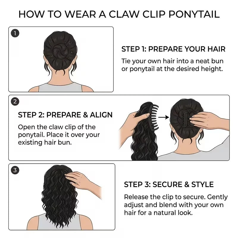 14-Inch Curly Ponytail Hair Extension Claw Clip - 12