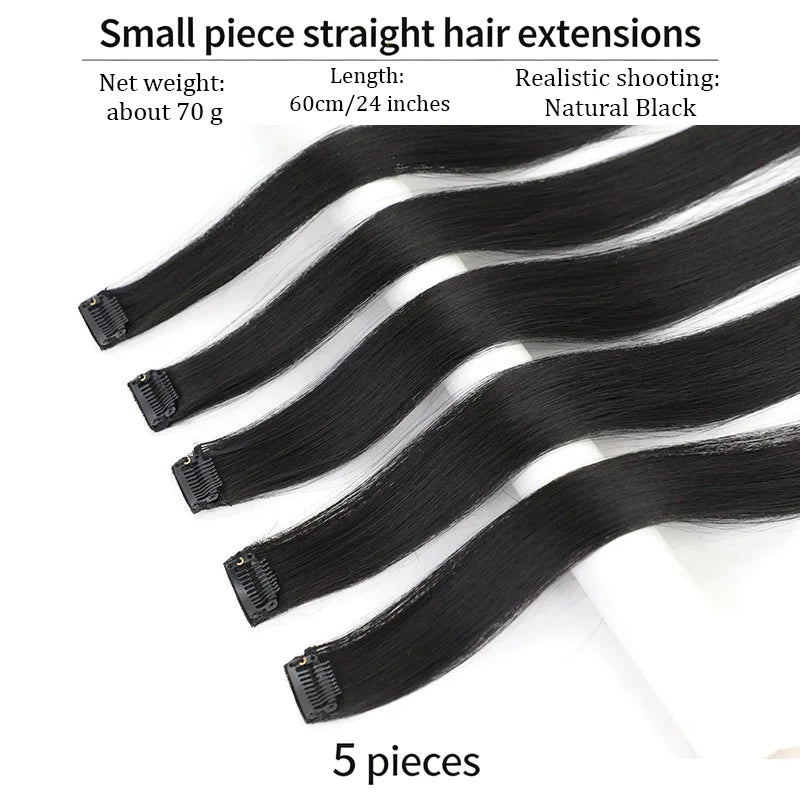 24-Inch Straight Clip-In Hair Highlights for Parties - 10