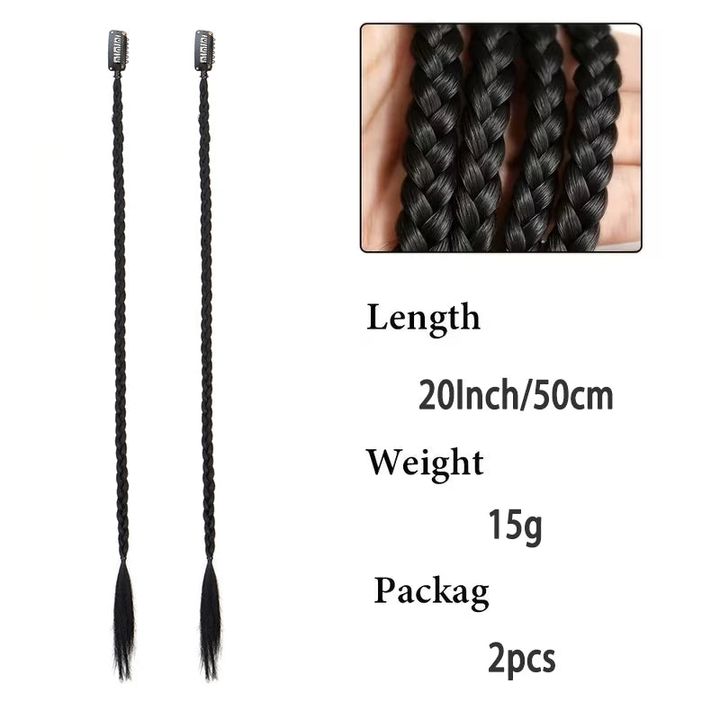 20-Inch Clip-In Braided Hair Extensions for Instant Styling
