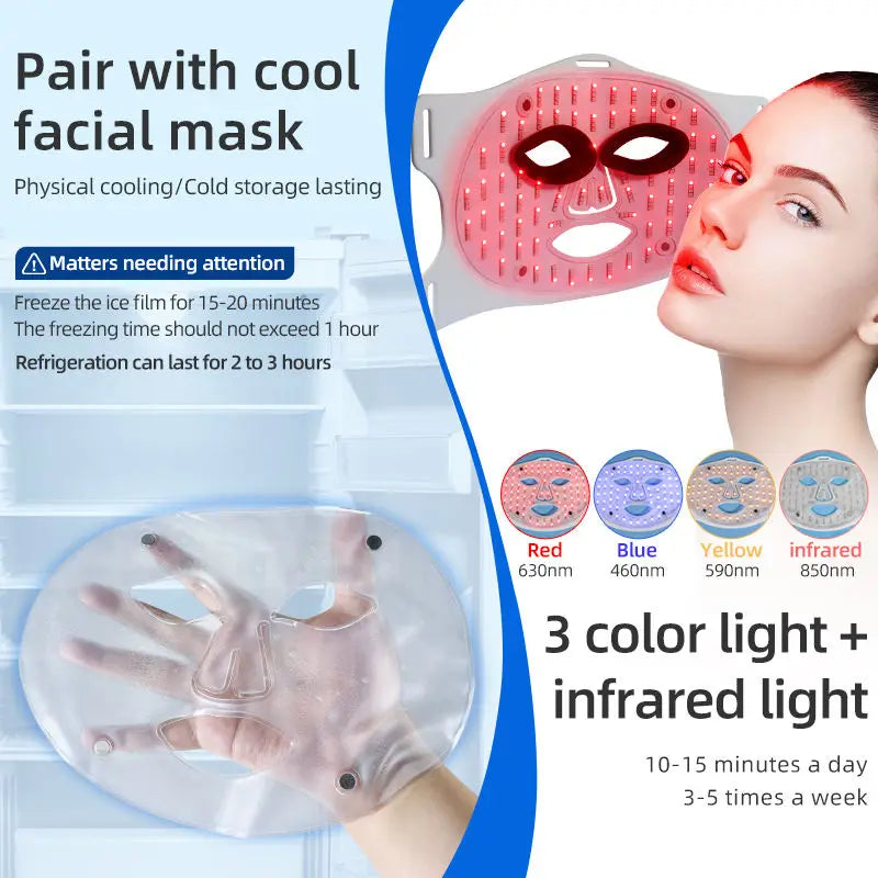 LED Red Light Therapy Face Mask with Cooling Gel for Skin Rejuvenation - 4