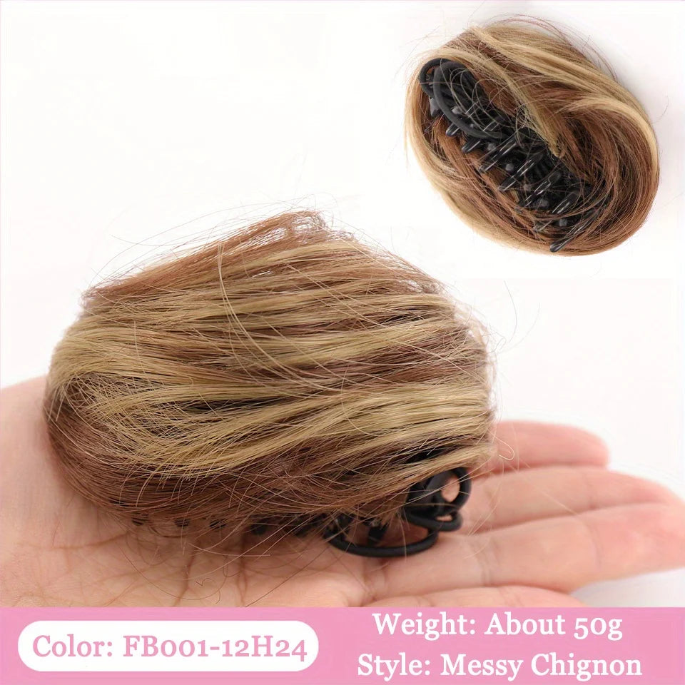 Synthetic Braid Hair Scrunchie for Instant Messy Bun Updos - 57
