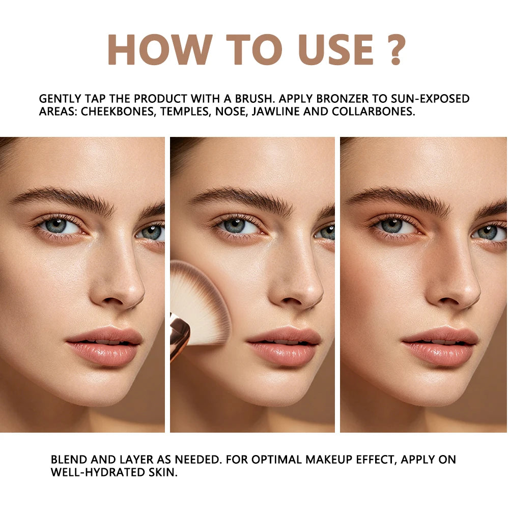 Buildable Soft Matte Bronzer Powder for Natural Face Contouring - 12