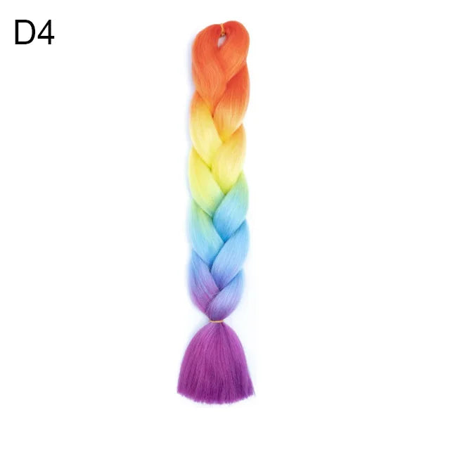 Colorful Synthetic Pre-Stretched Braiding Hair Extensions for Women - 19