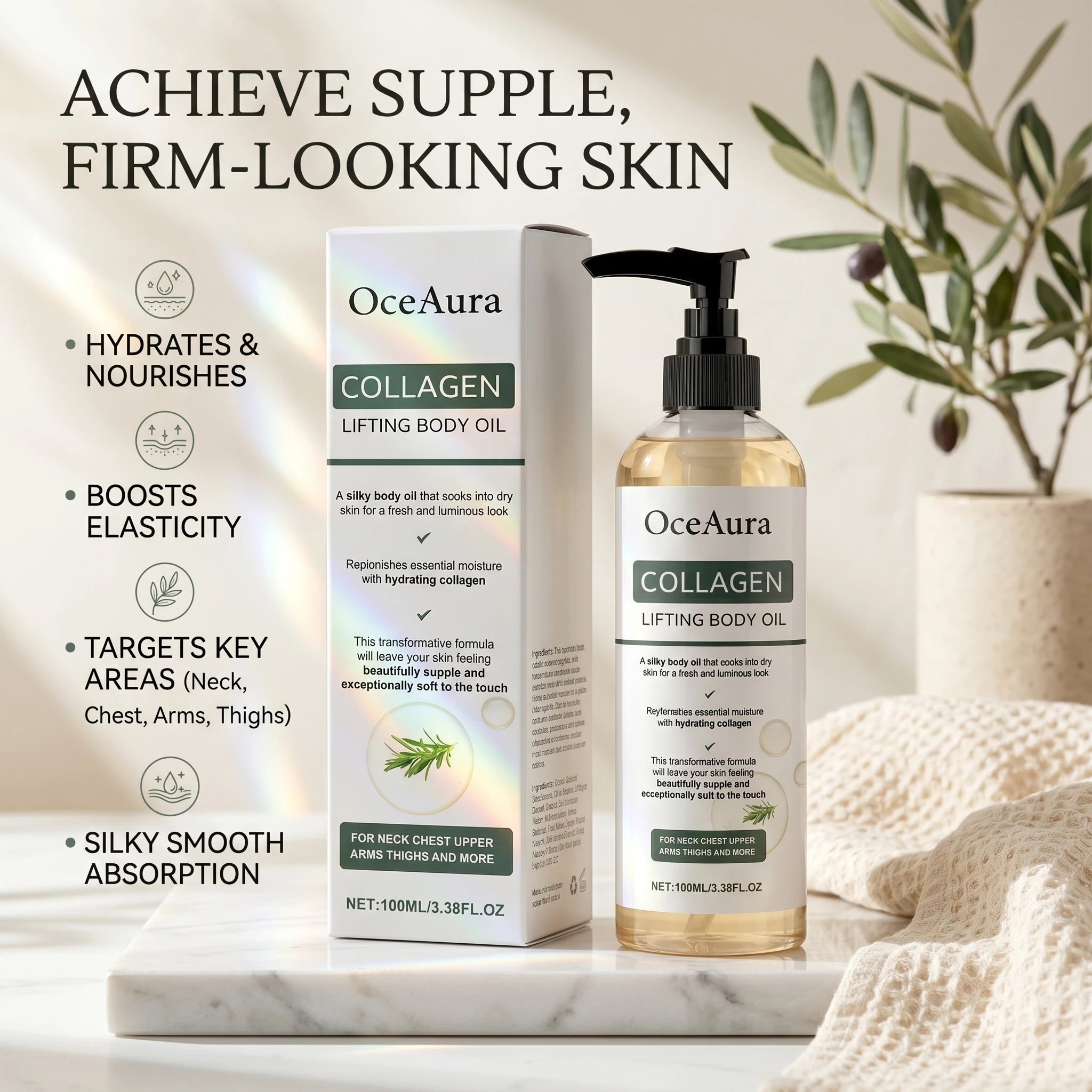 Collagen Body Firming Massage Oil for Skin Tightening and Hydration - 5
