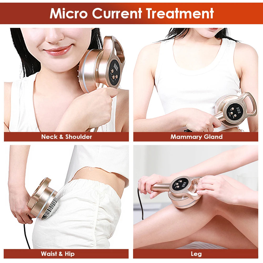 Electric Microcurrent Meridian Body Massager for Cellulite and Relaxation