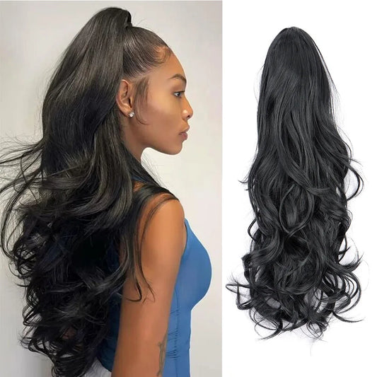 22-Inch Wavy Drawstring Ponytail Extension