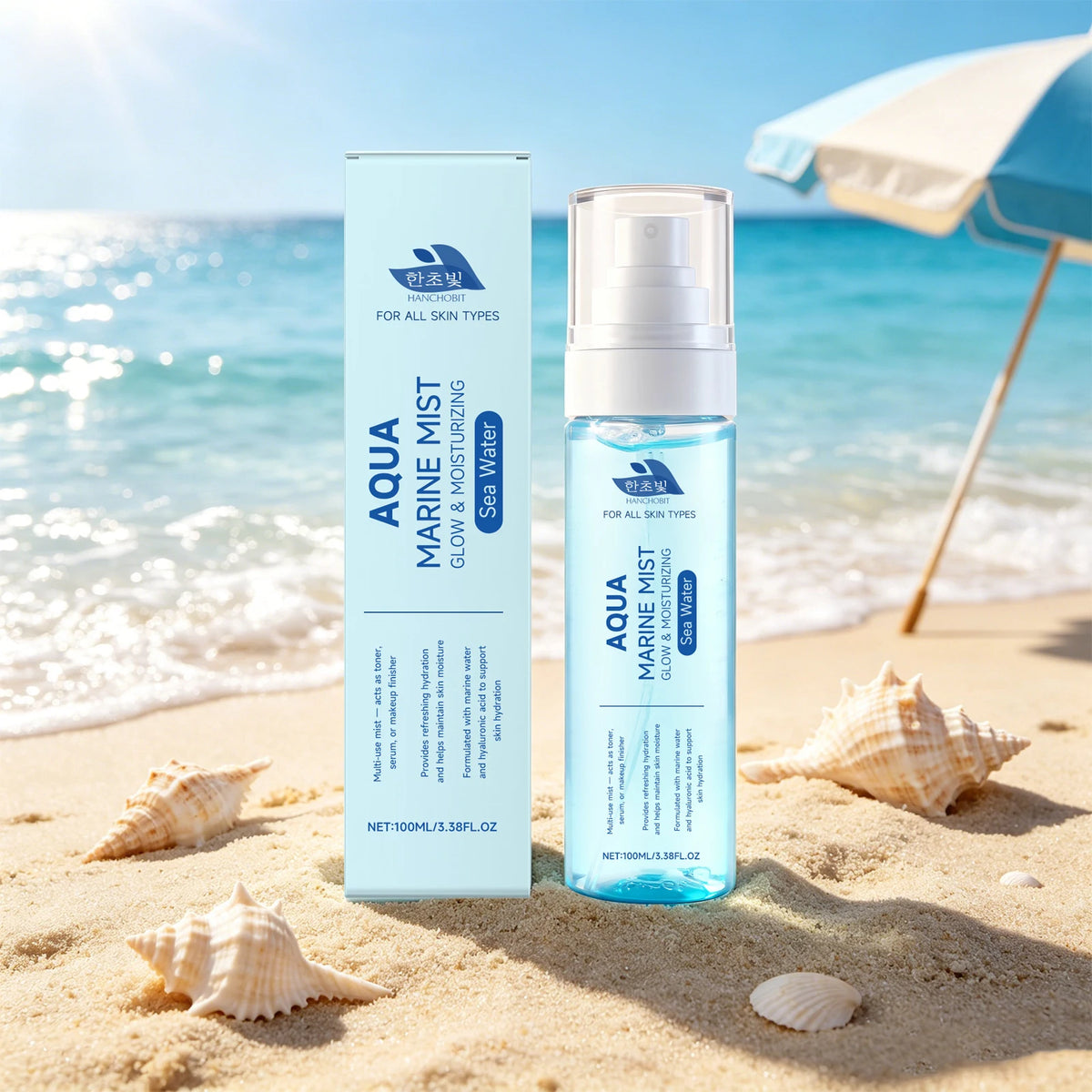 Sea Water and Hyaluronic Acid Hydrating Facial Mist for Glowing Skin