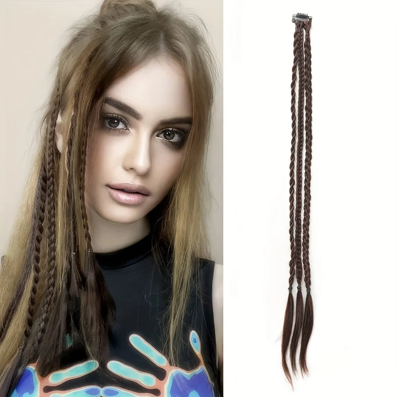 22-Inch Clip-In Braided Hair Extensions for Instant Volume