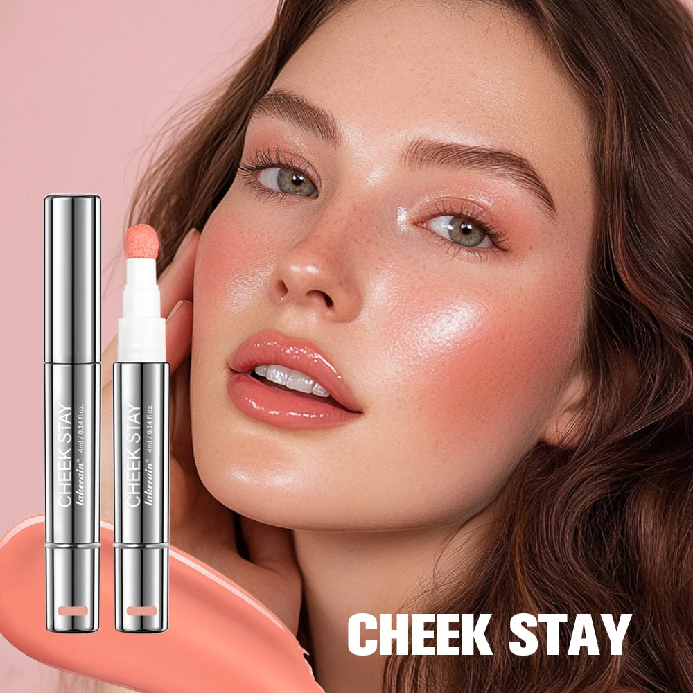 Liquid Blush Stick with Sponge Tip for Natural Matte Cheek Makeup