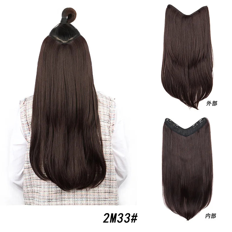 22-Inch V-Shaped Layered Hair Extension for Instant Volume - 14