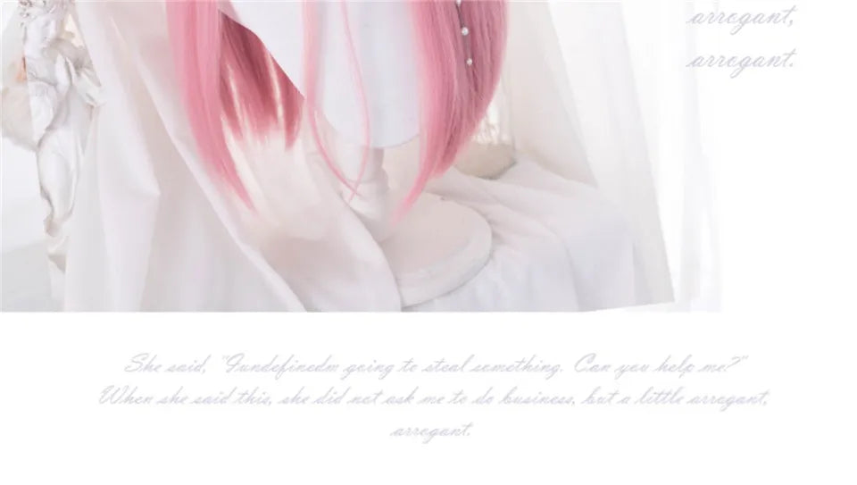 24-Inch Long Pink Cosplay Wig for Costumes