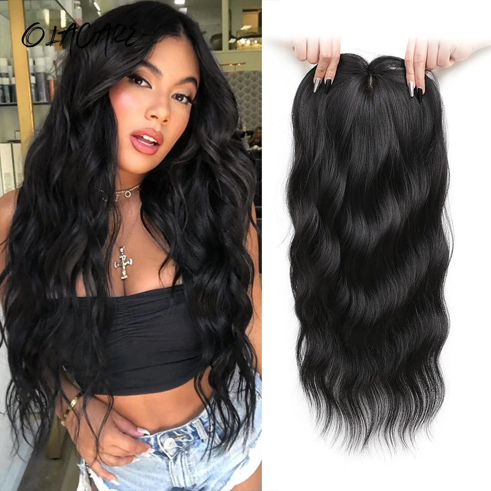 Clip-In Hair Topper with Bangs for Natural Volume and Root Coverage