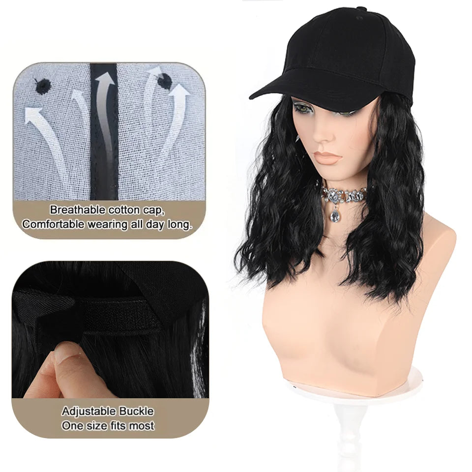 Curly Hair Extension Baseball Cap for Instant Style - 4