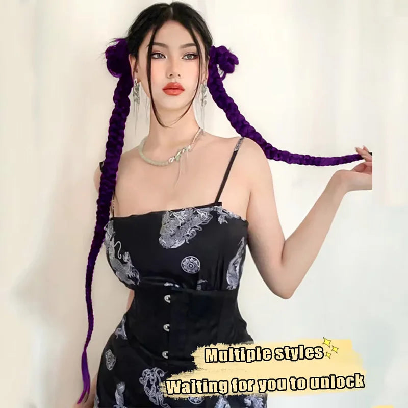 Thick Braided Ponytail Extension with Elastic Hair Tie for Daily Styling