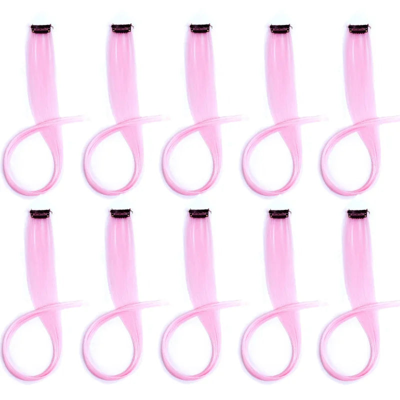 22-Inch Clip-In Synthetic Hair Extensions for Instant Color Highlights