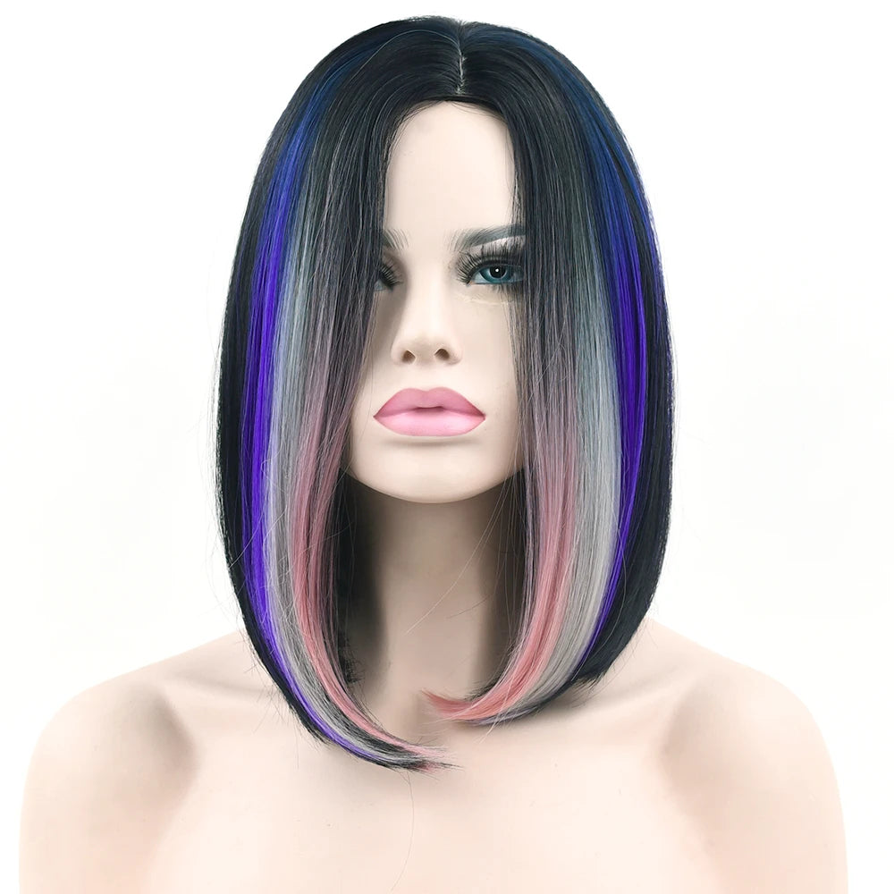 Short Ombre Bob Wig for Daily Wear and Cosplay - 7
