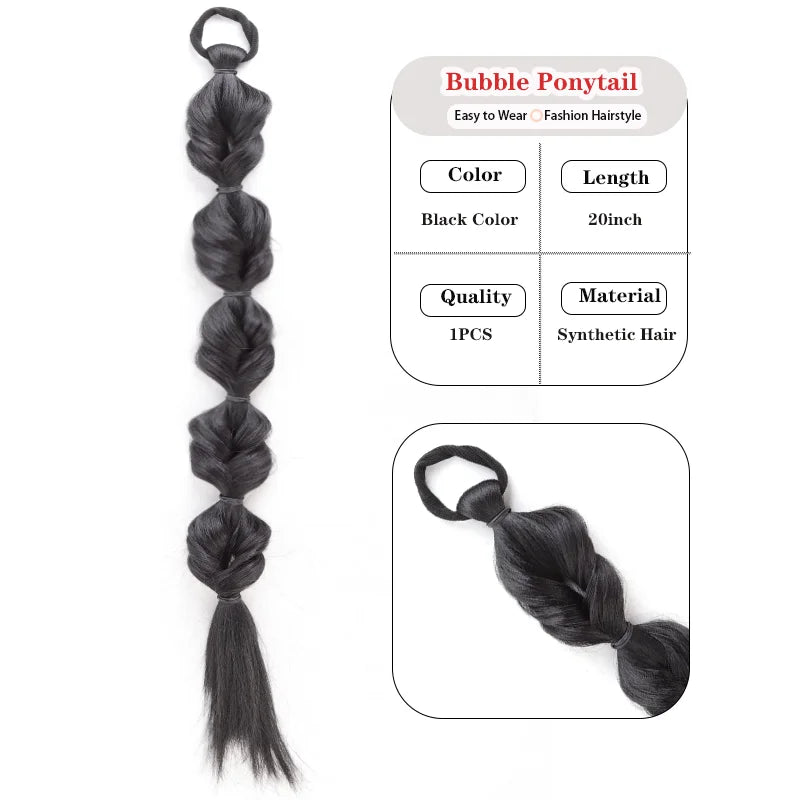 20-Inch Pre-Braided Bubble Ponytail Extension - 12