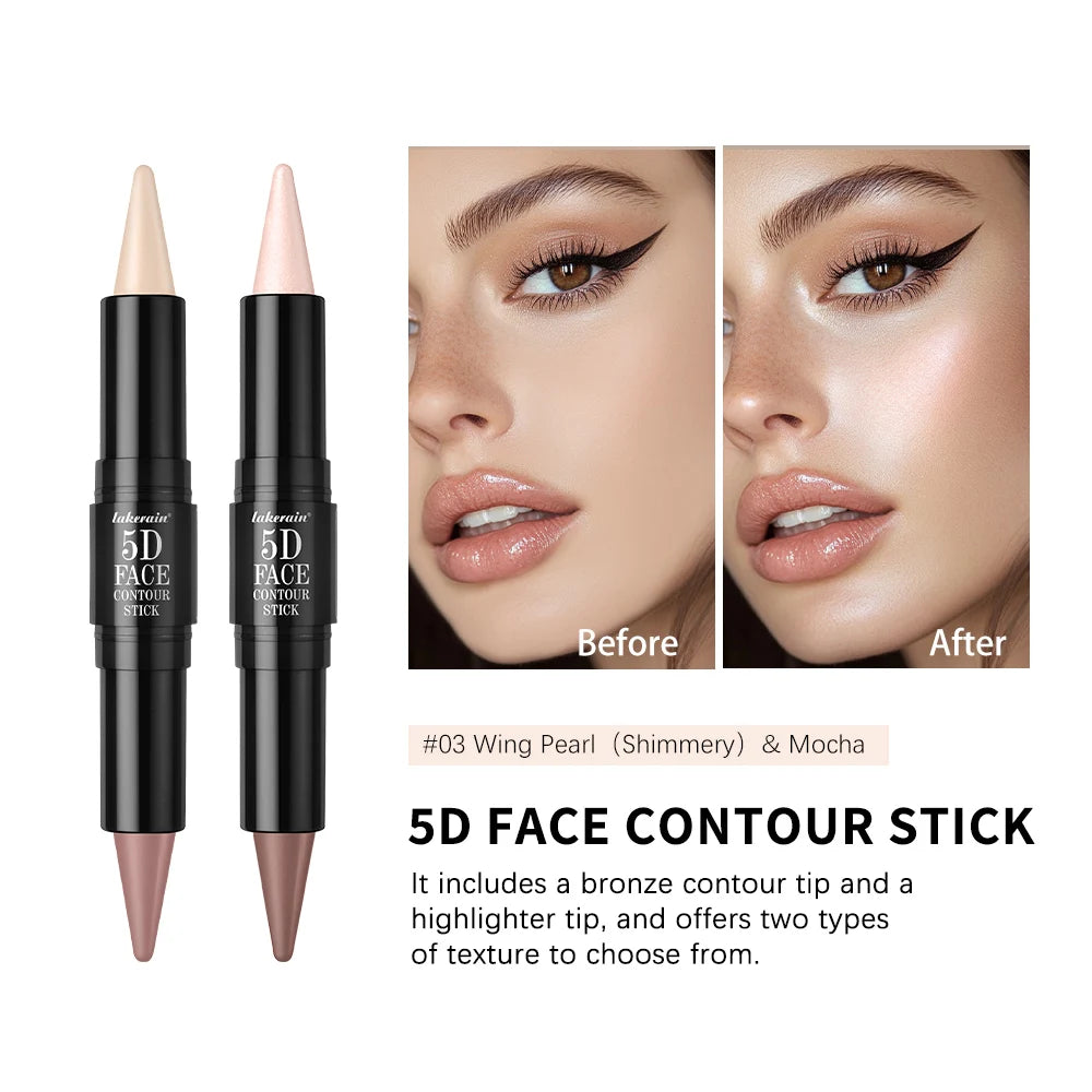 Dual-Ended Cream Contour and Highlighter Stick for Professional Sculpting