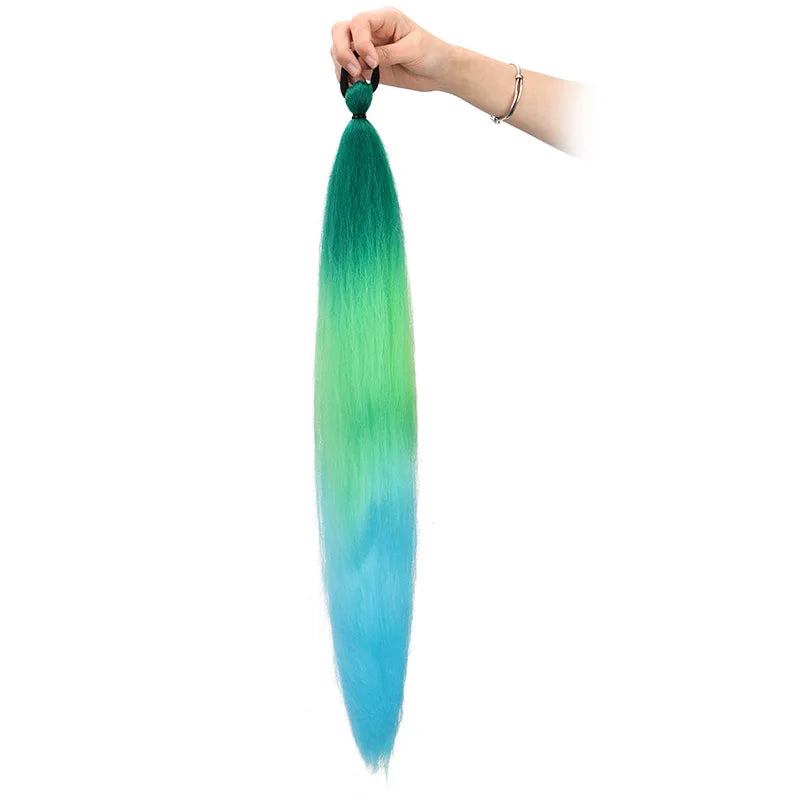 24-Inch Long Colored Braided Ponytail Hair Extension - 7