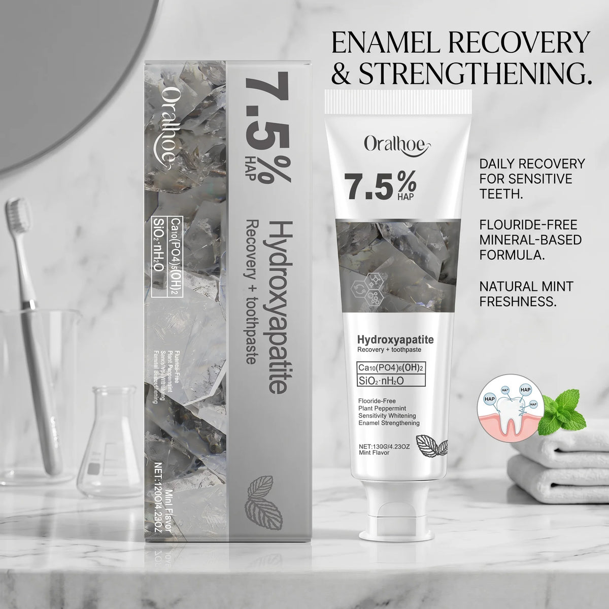 Hydroxyapatite Enamel Repair Whitening Toothpaste for Sensitive Teeth