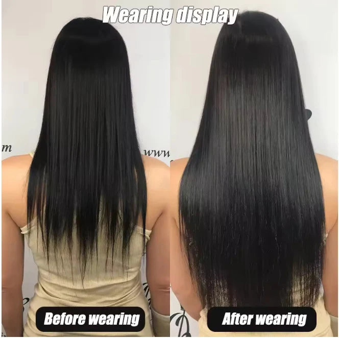 Straight Clip-In Hair Extensions for Instant Length and Volume - 5