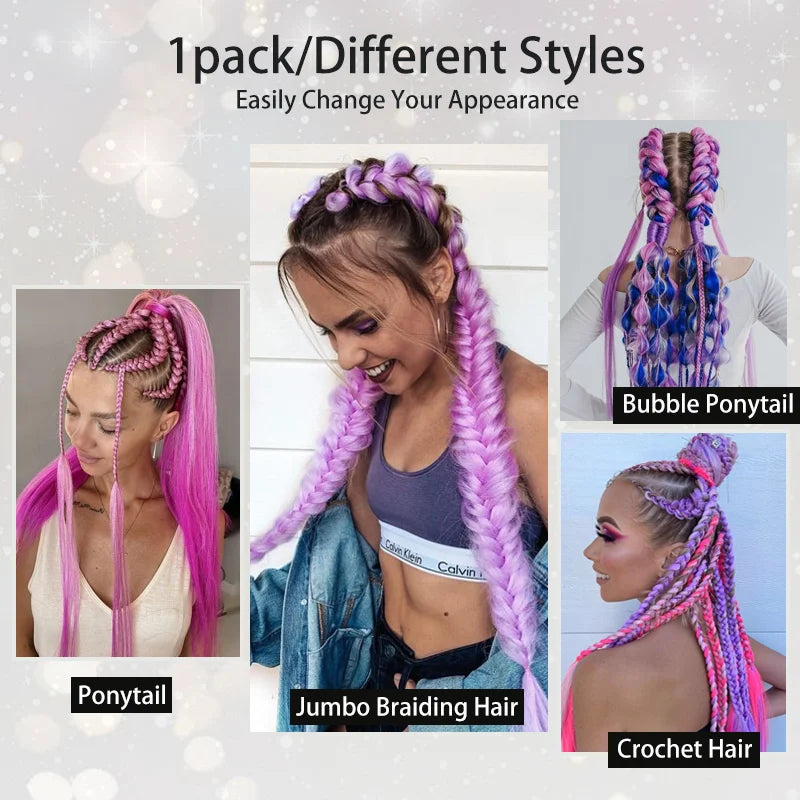 26" Long Ombre Synthetic Braiding Ponytail Extension - 5