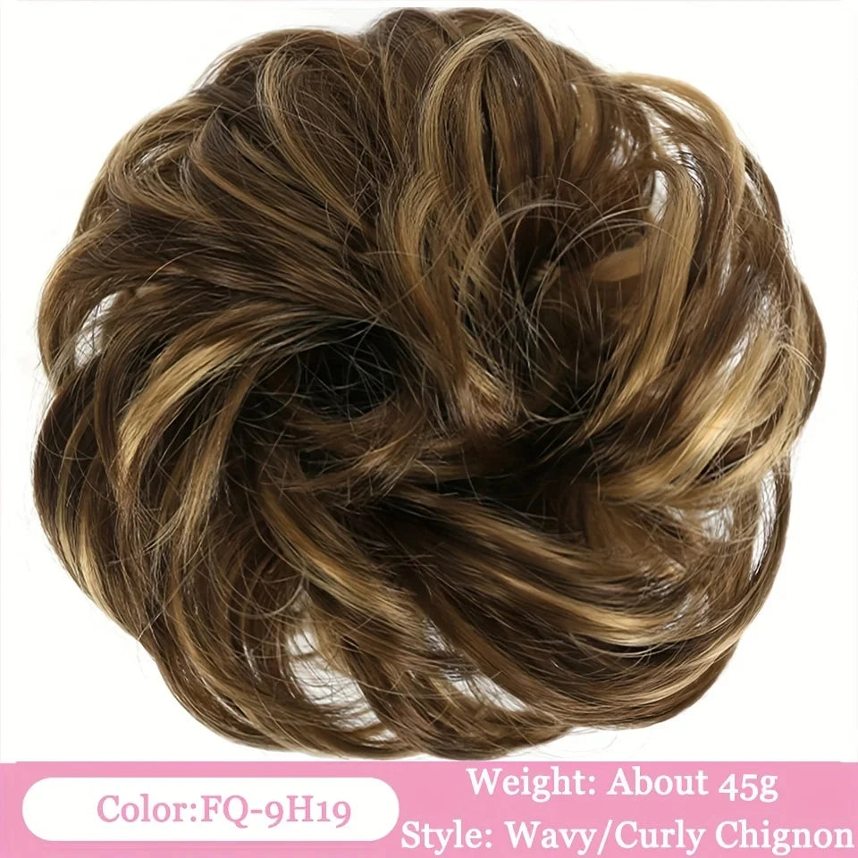 Messy Curly Hair Bun Scrunchie for Easy Updos - 27