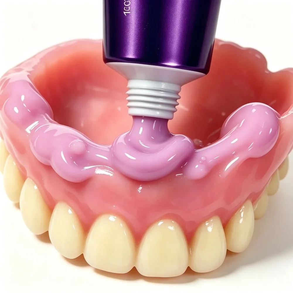 Soft Silicone Denture Reline Cushion and Stabilizing Adhesive Gel - 1