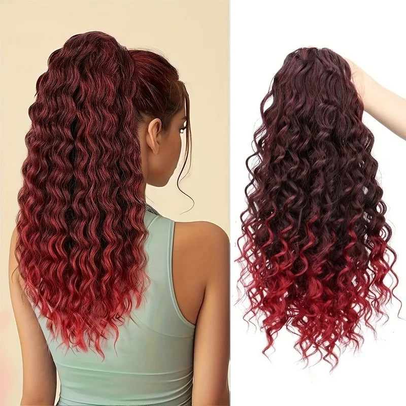 18-Inch Kinky Curly Drawstring Ponytail Hair Extension - 7