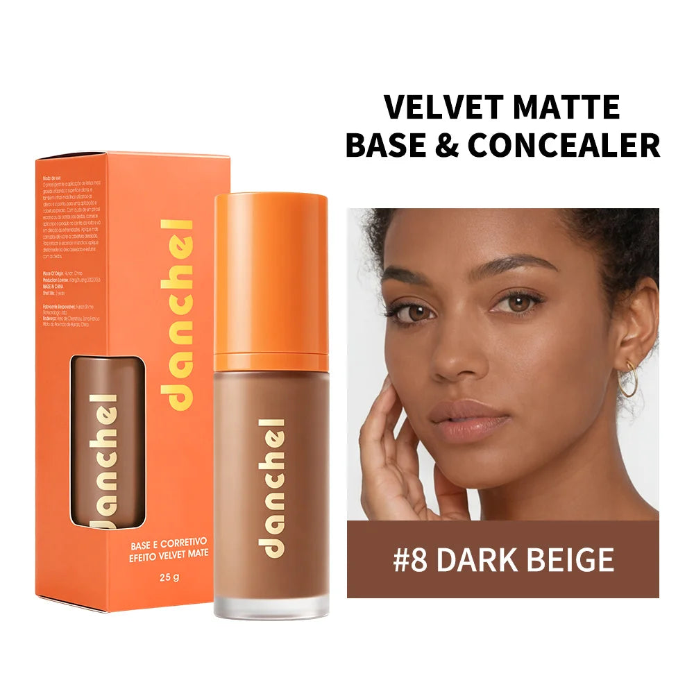 2-in-1 Liquid Foundation and Concealer for Flawless Velvet Matte Finish - 21