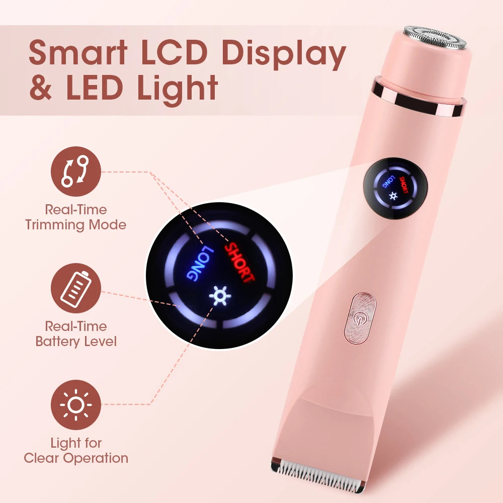 Dual-Head Electric Shaver and Bikini Trimmer for Women - 10