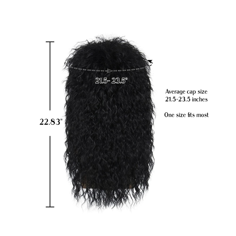 Long Wavy Black Costume Wig for Halloween Parties and Cosplay Events - 3