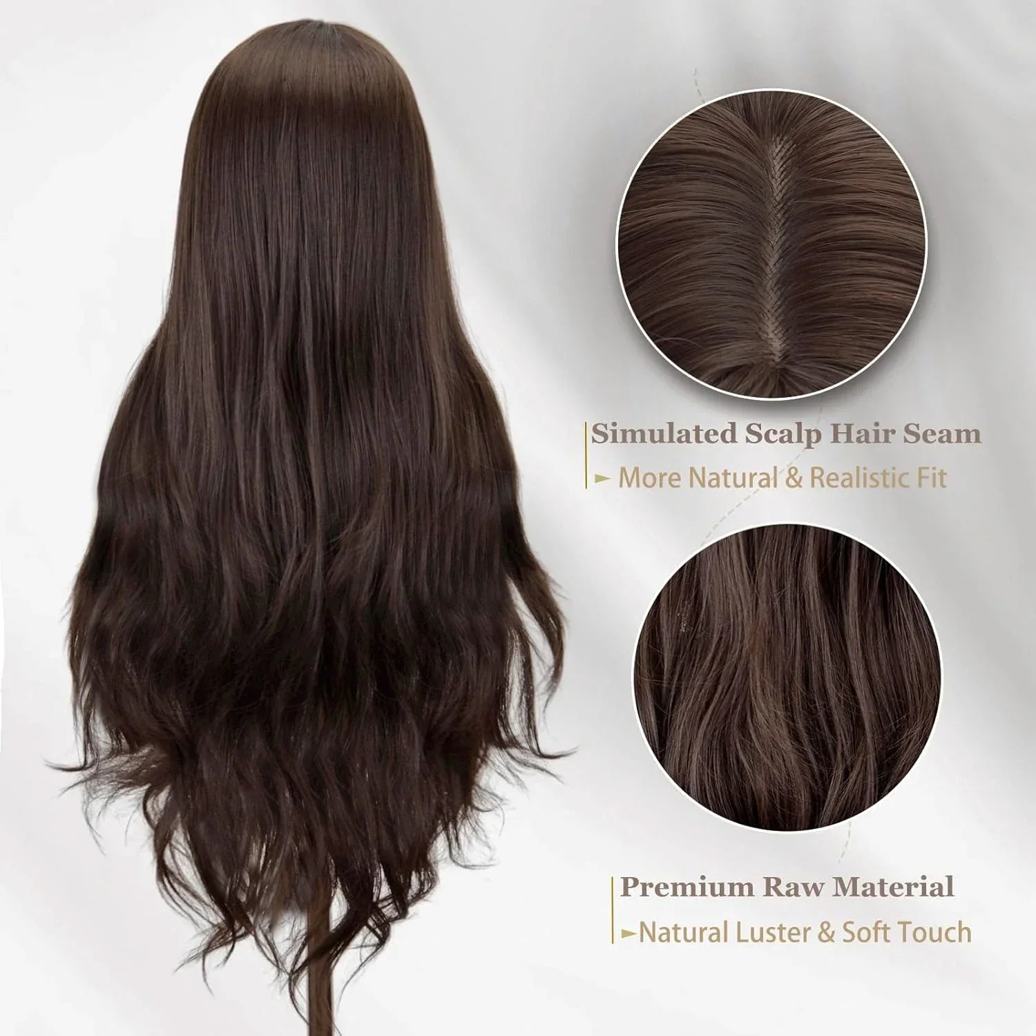 Natural Wavy Long Synthetic Wig for Daily Wear and Styling - 9