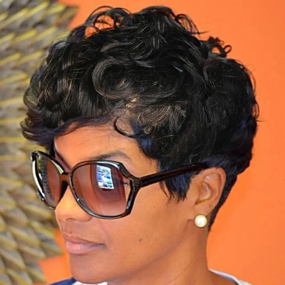 Short Curly Pixie Cut Wig for Women - 11