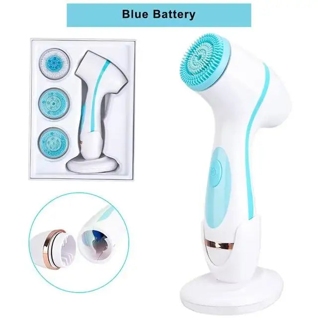 3-in-1 Waterproof Electric Facial Cleansing Brush for Deep Skin Exfoliation - 20