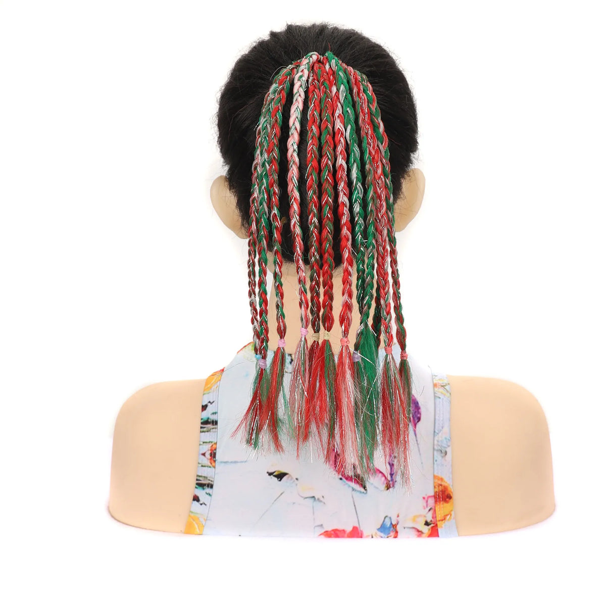 Festive Christmas Bow Braided Ponytail Extension