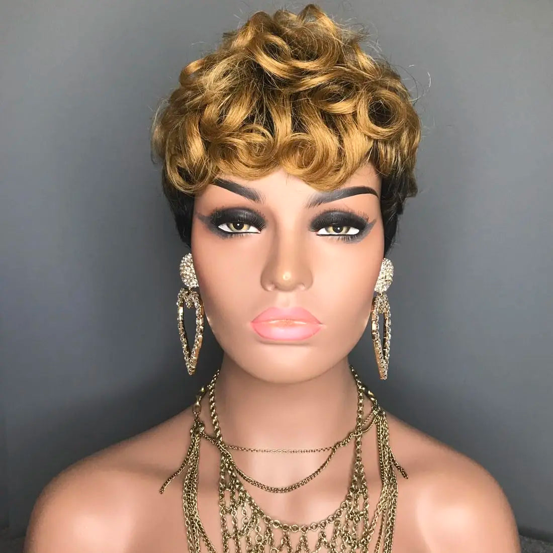 Short Curly Pixie Cut Wig for Women - 14